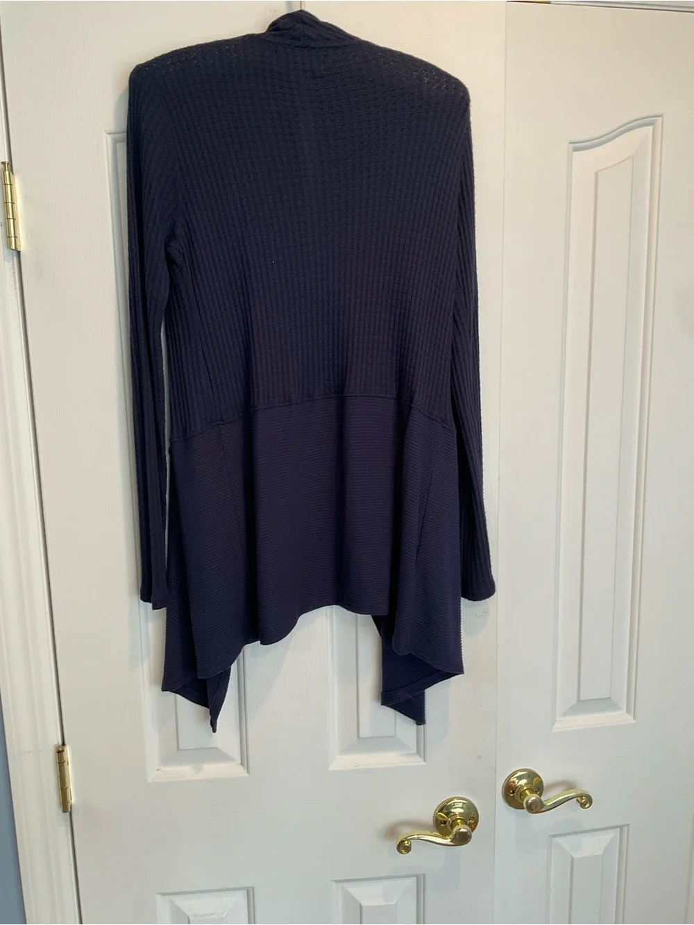 Velvet by Graham & Spencer Navy Draped Open-Front Cardigan